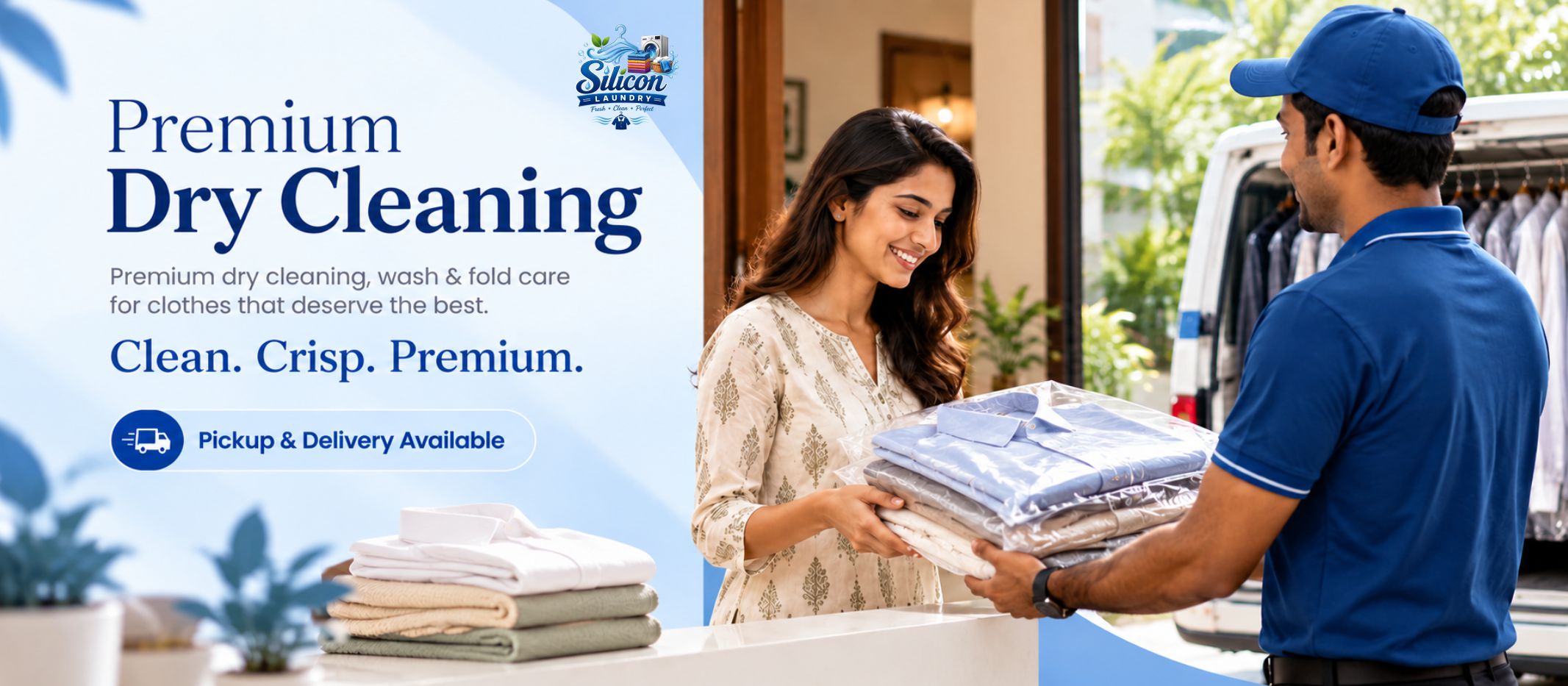Premium dry cleaning service by Silicon Laundry